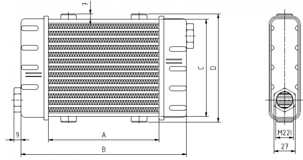 Setrab SlimLine oil cooler 14 row 250mm