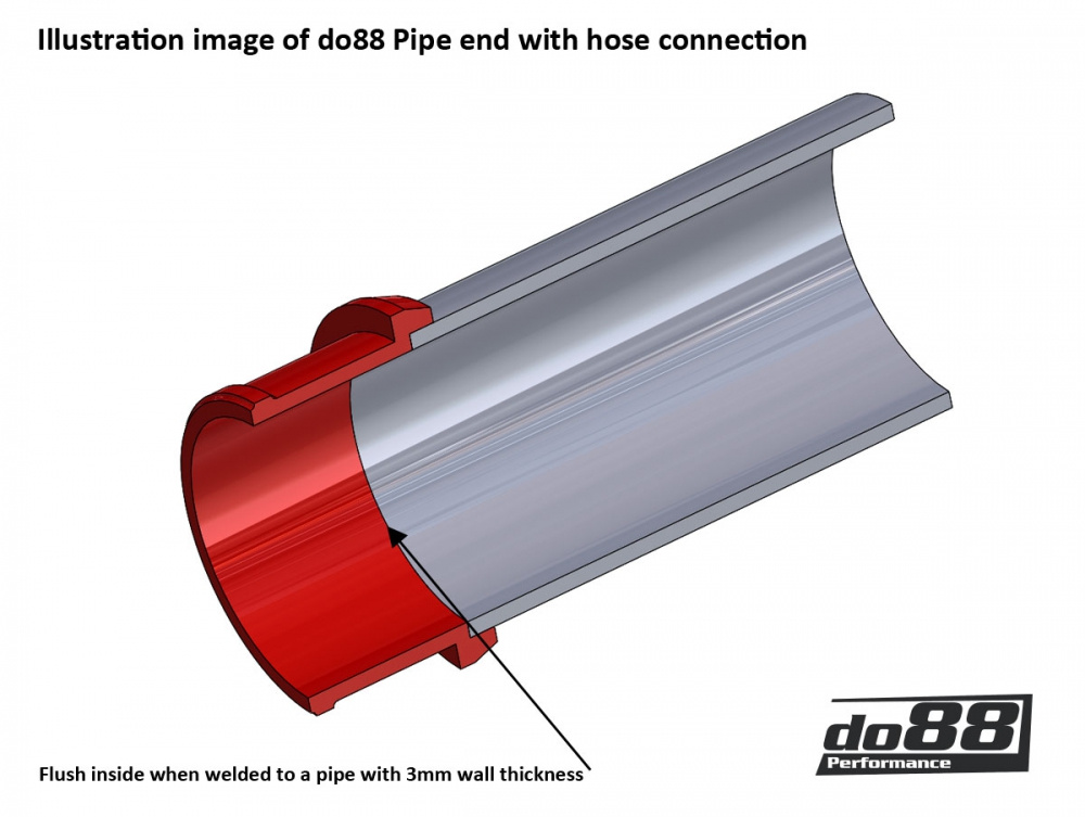 Pipe end with hose connection 32mm