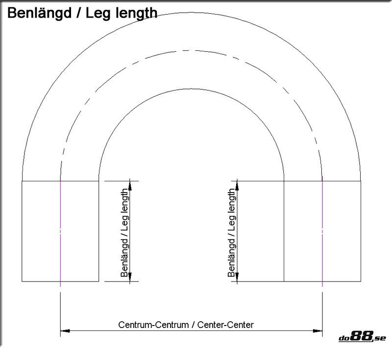 Silicone Hose Black 180 degree 2,375'' (60mm)