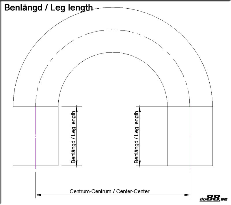 Silicone Hose Black 180 degree 0,3125'' (8mm)