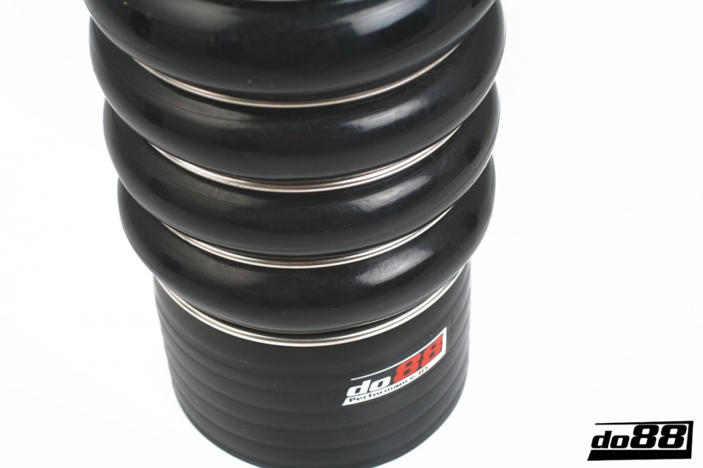 Silicone Hose Black 4-Humps 3,125\'\' (80mm)