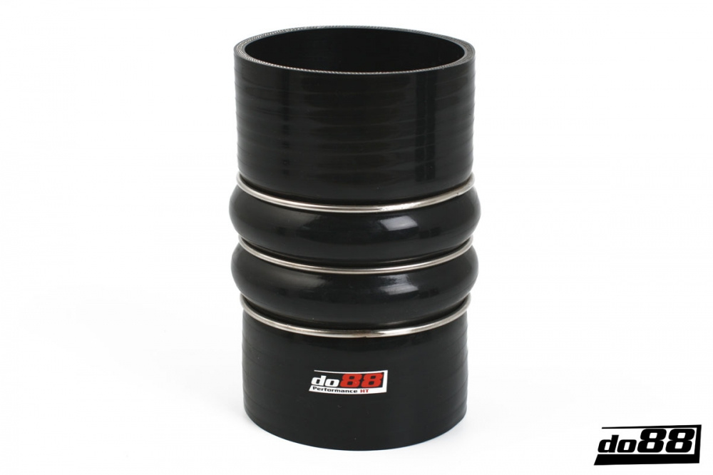 Silicone Hose Black 2-Humps 3,5'' (89mm)