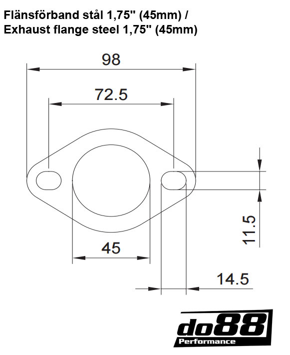 Exhaust flange steel 1,75'' (45mm)