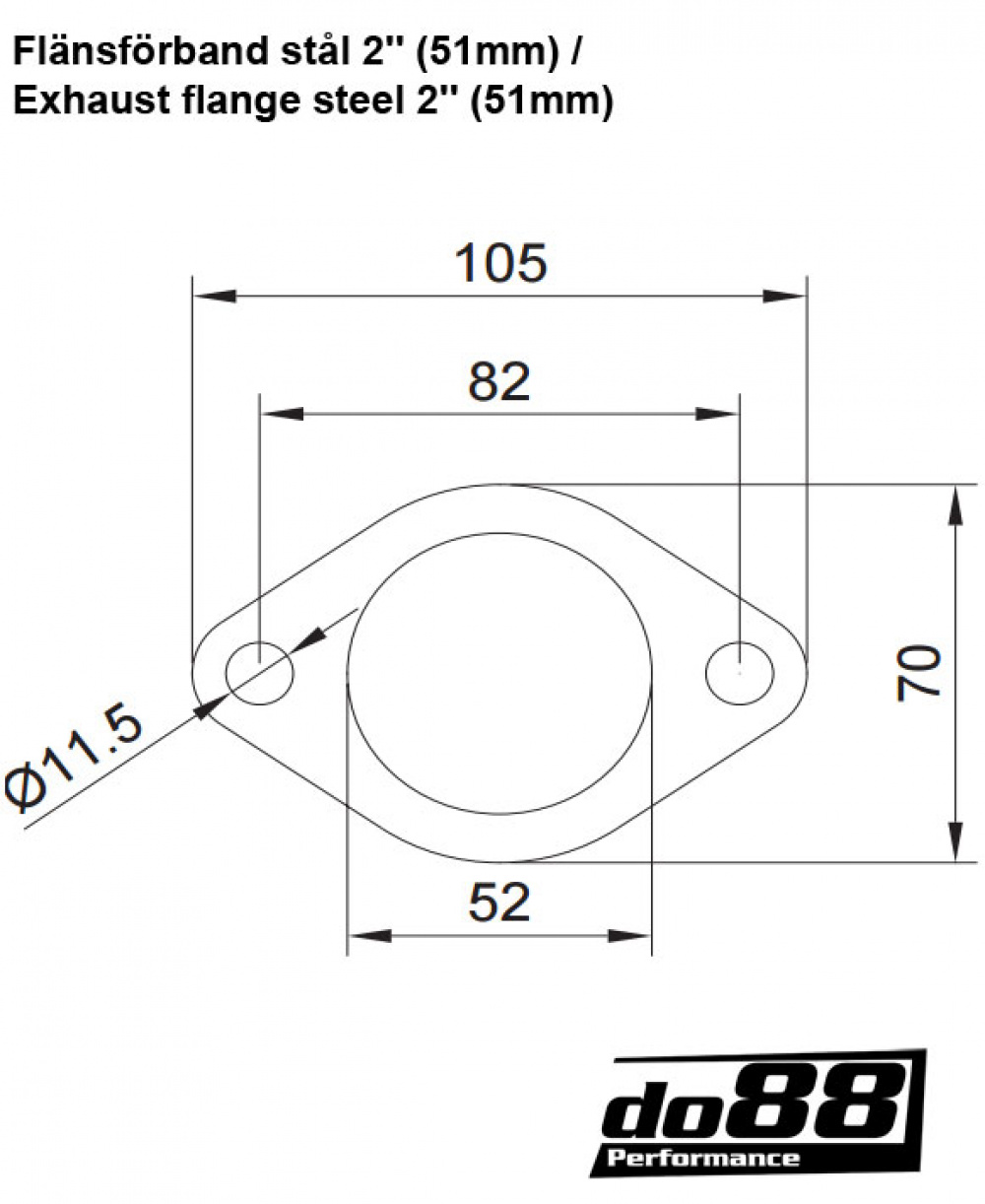 Exhaust flange steel 2\'\' (51mm)