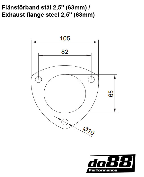 Exhaust flange steel 2,5'' (63mm)