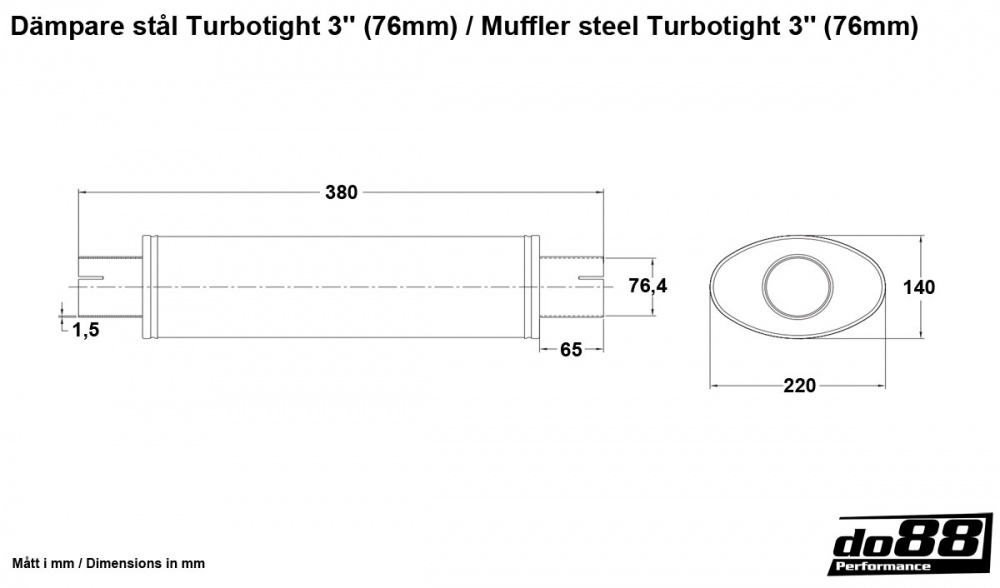 Muffler steel Turbotight 3\'\' (76mm)