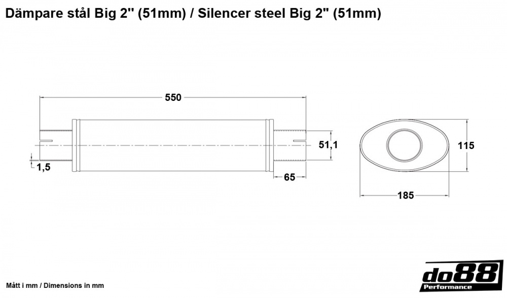 Muffler steel Big 2\'\' (51mm)