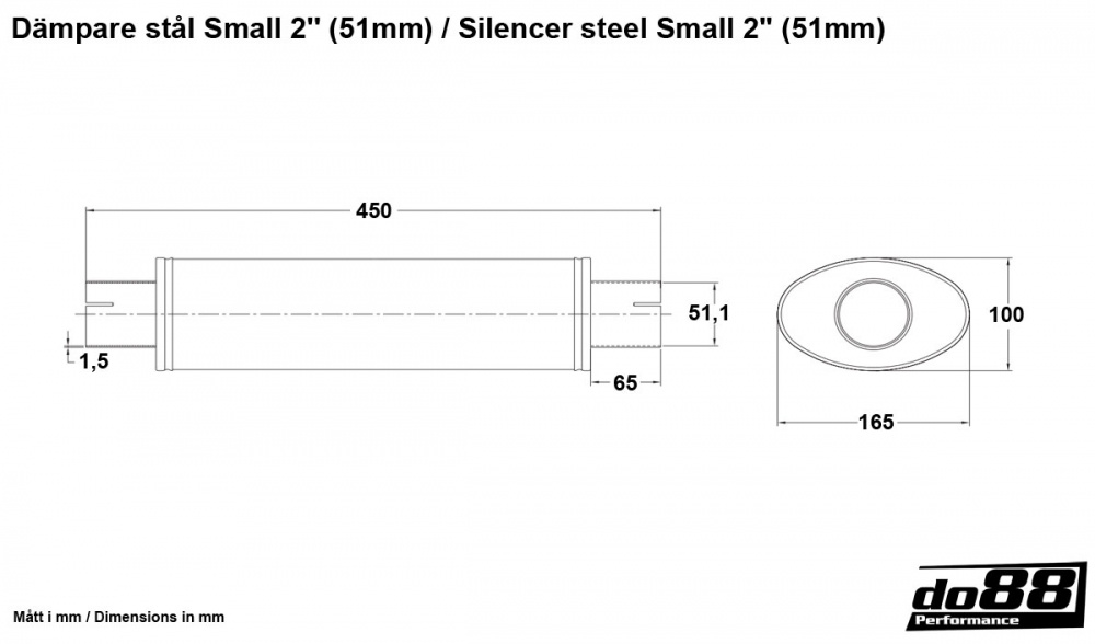 Muffler steel Small 2\'\' (51mm)