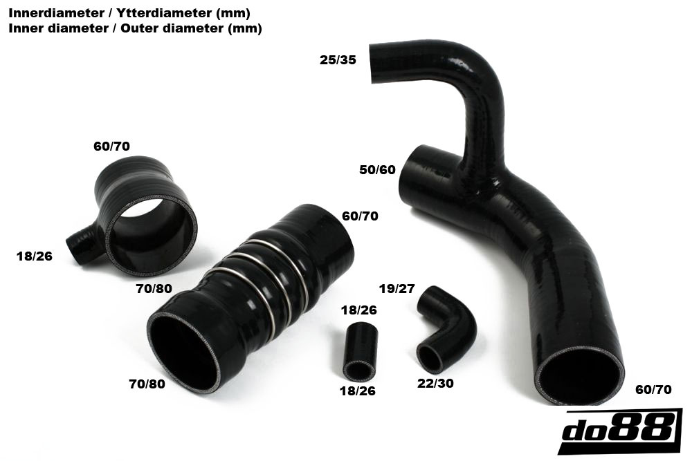Audi Quattro 20v Pressure hoses Black
